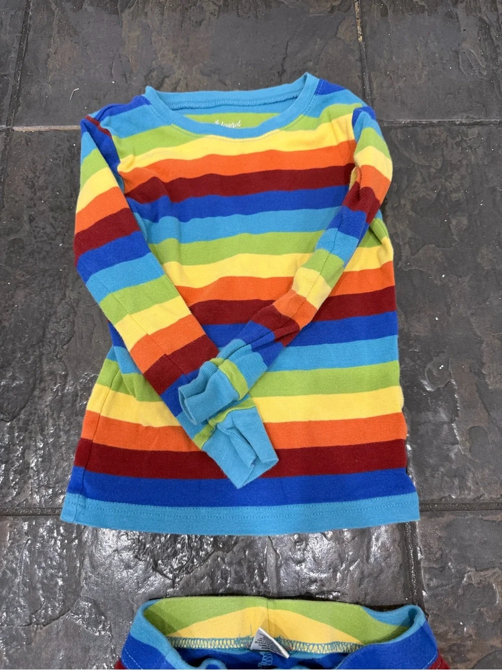 Leveret Kids Rainbow Stripe Pajama Set Size 6 Long Sleeve Colorful PJs